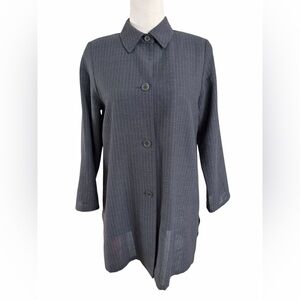 Lafayette 148 New York Vintage Charcoal Pinstripe Thin Wool Blazer